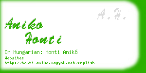 aniko honti business card